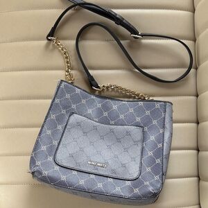 Nine West Gray Shoulder Bag Women’s Handbag Purse Blue Patterned